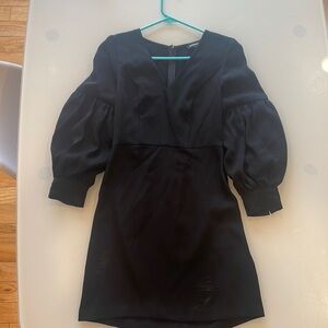 Black party dress, v cut.